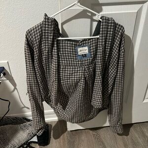 Hooded Cropped Flannel